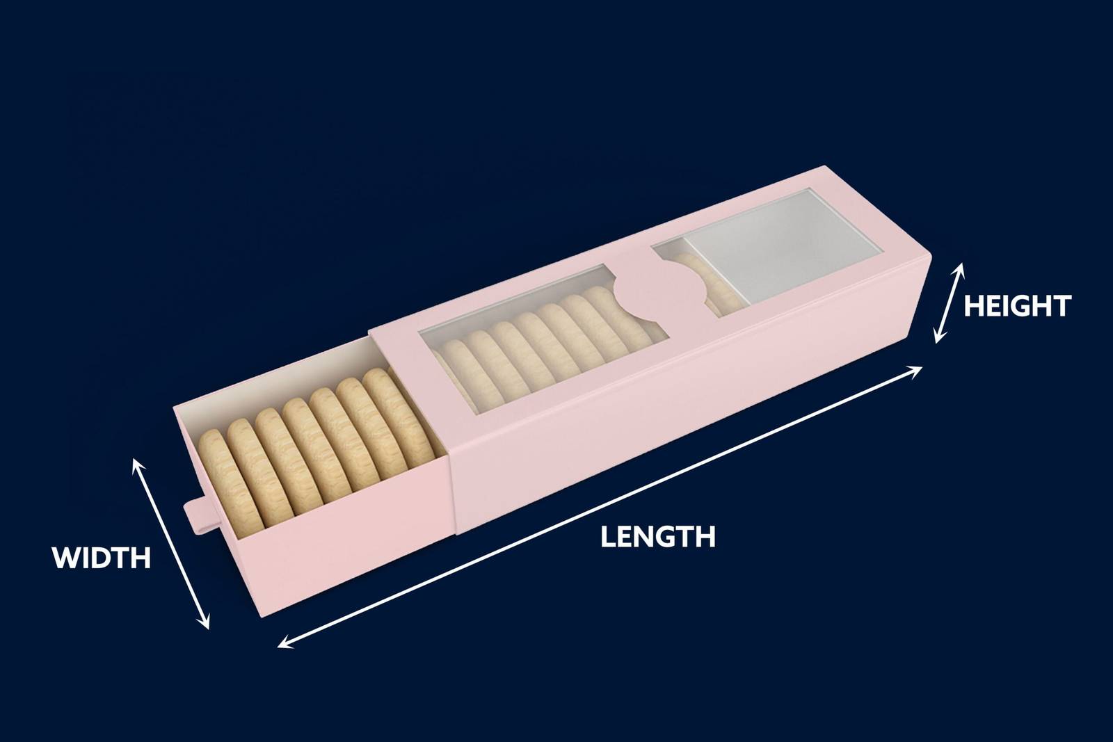 how to measure biscuits boxes